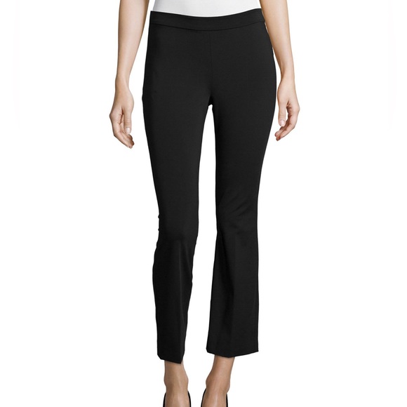 Theory Black Rabeanie Ponte Knit Pull On Cropped Ankle Pants